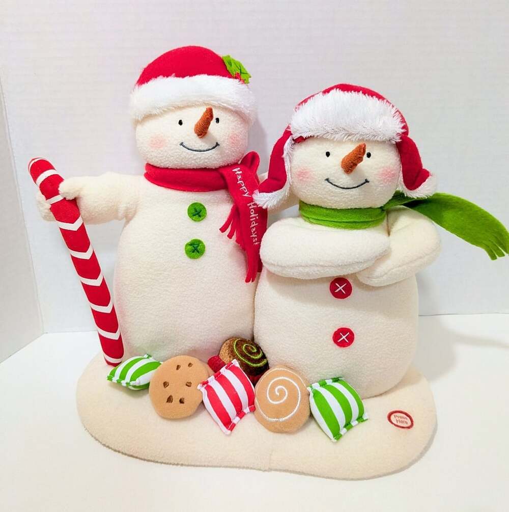 Hallmark Jingle Pals Season's Treatings Animated Snowmen Plush Duo Christmas